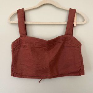 Adjustable Linen Top with Tie Back